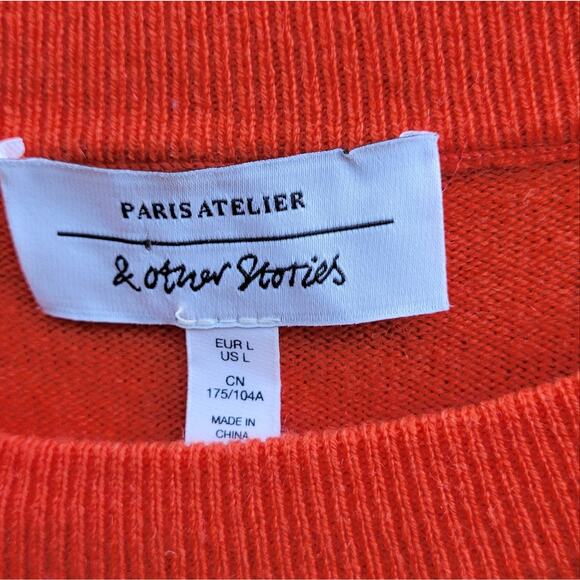 & OTHER STORIES Cashmere Sweater in Fire Orange size Large - Picture 4 of 6